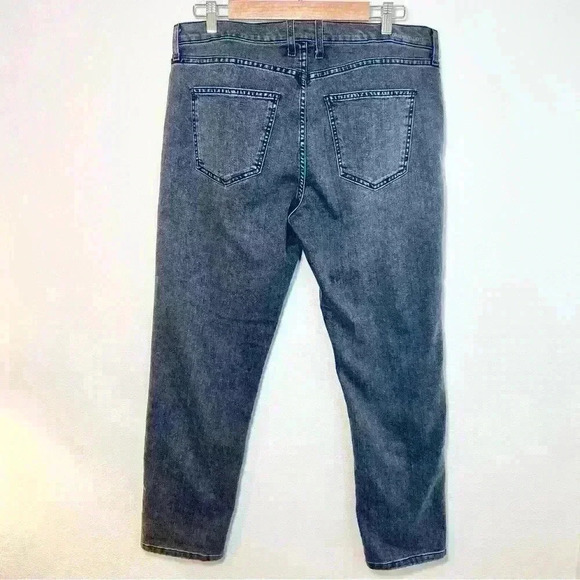 Current/Elliott The Fling Evermore Dark Gray Distressed Wash Denim Jeans Size 32 - Picture 7 of 13